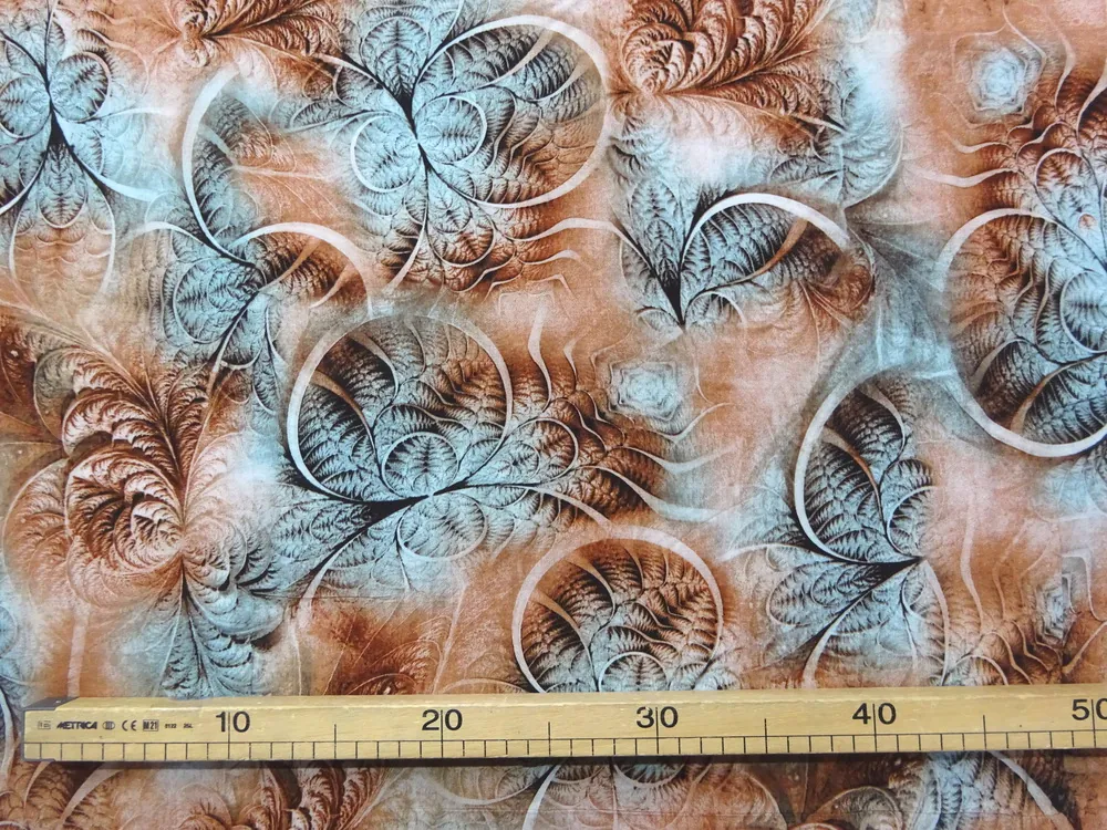 Šatovka hnedá "sivo-modrý vzor" 