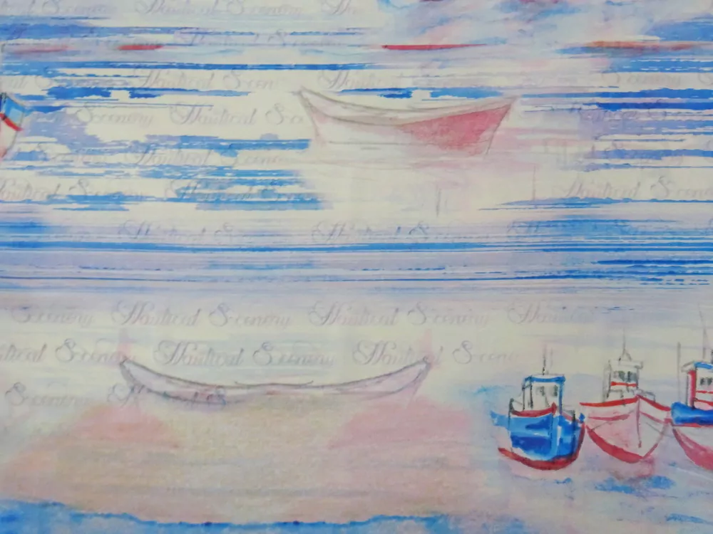 Šatovka maslovo-modrá "lode, maják"