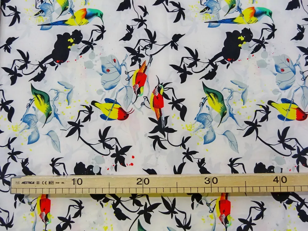 Šatovka smotanová "vtáčiky, konáre"