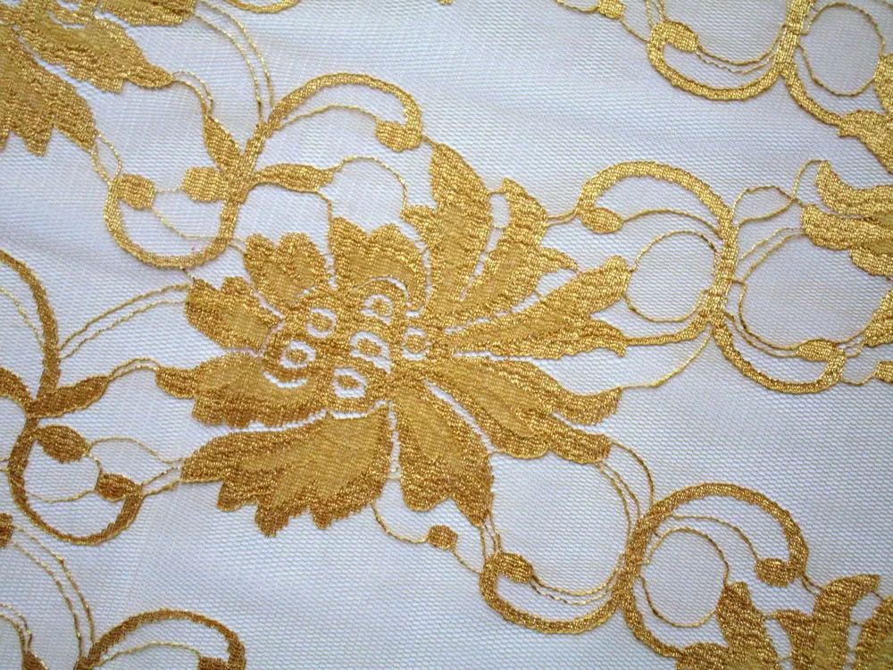 Krajka zlatá "kvety"