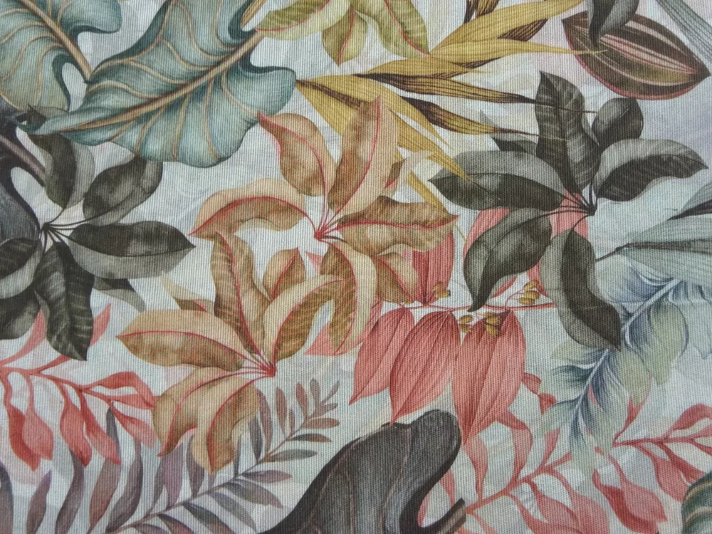 Poťahovka smotanová "listy" 