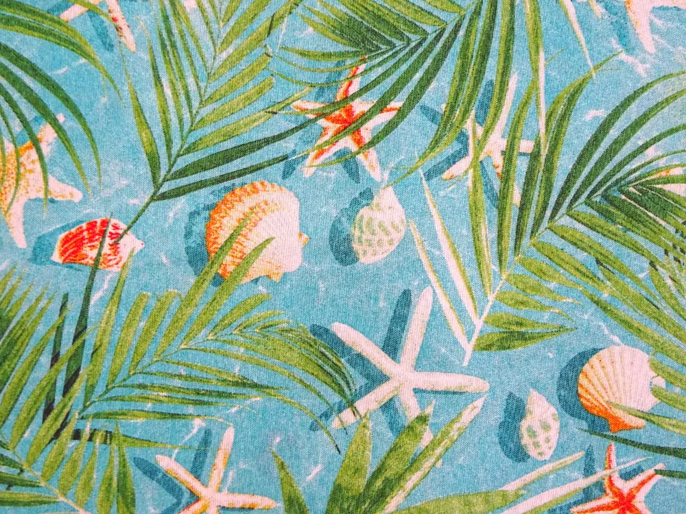 Poťahovka tyrkysovo-modrá "letný motív" 