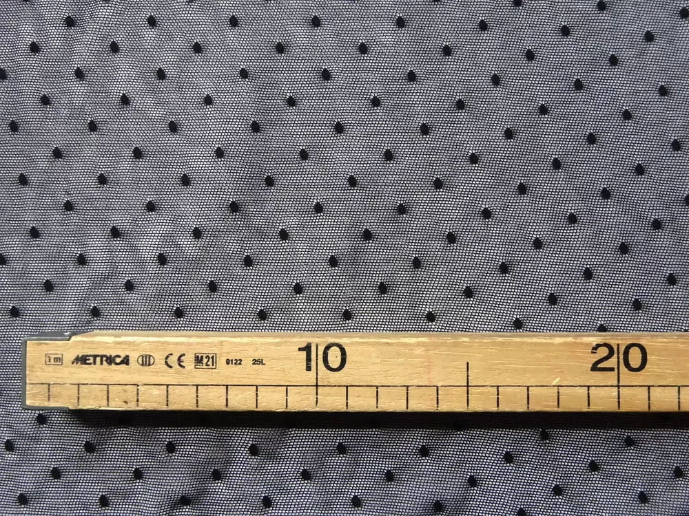 Tyl elastický čierny "čierna bodka" 