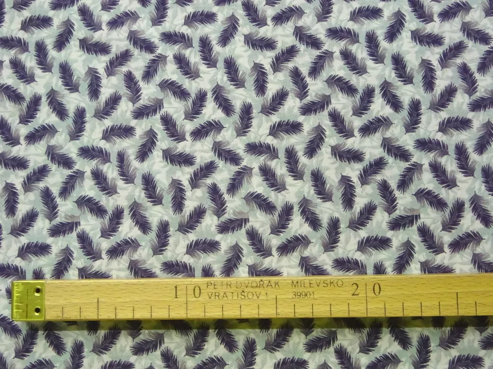 Košelovina smotanová "pierka, listy"