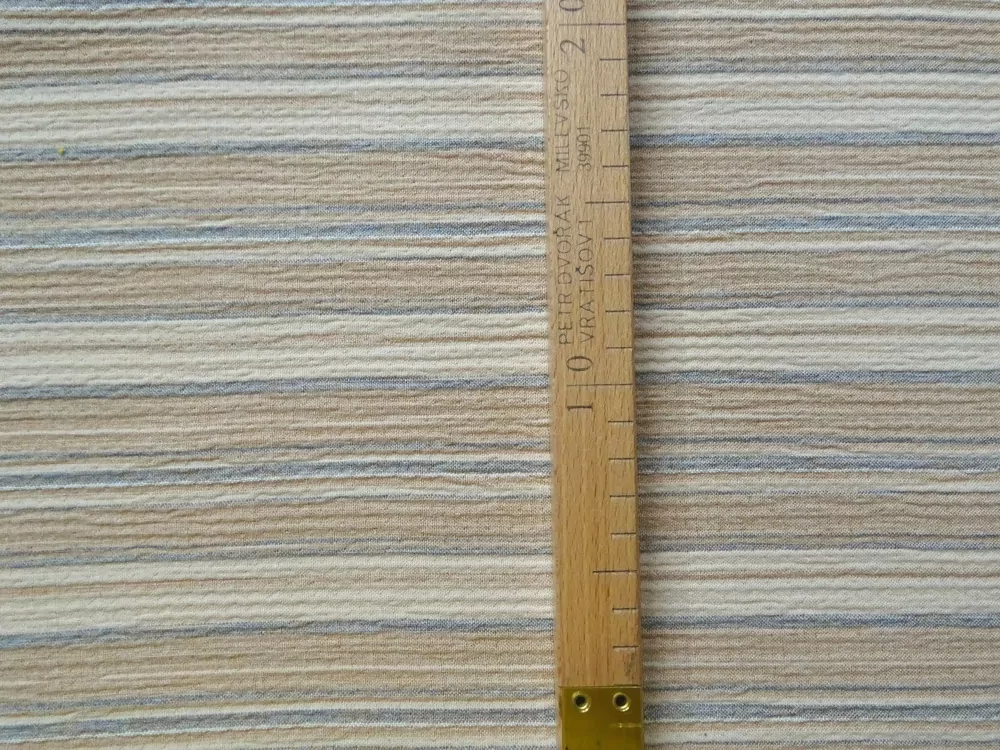 Šatovka krep béžovo-hnedá "pásiky" 