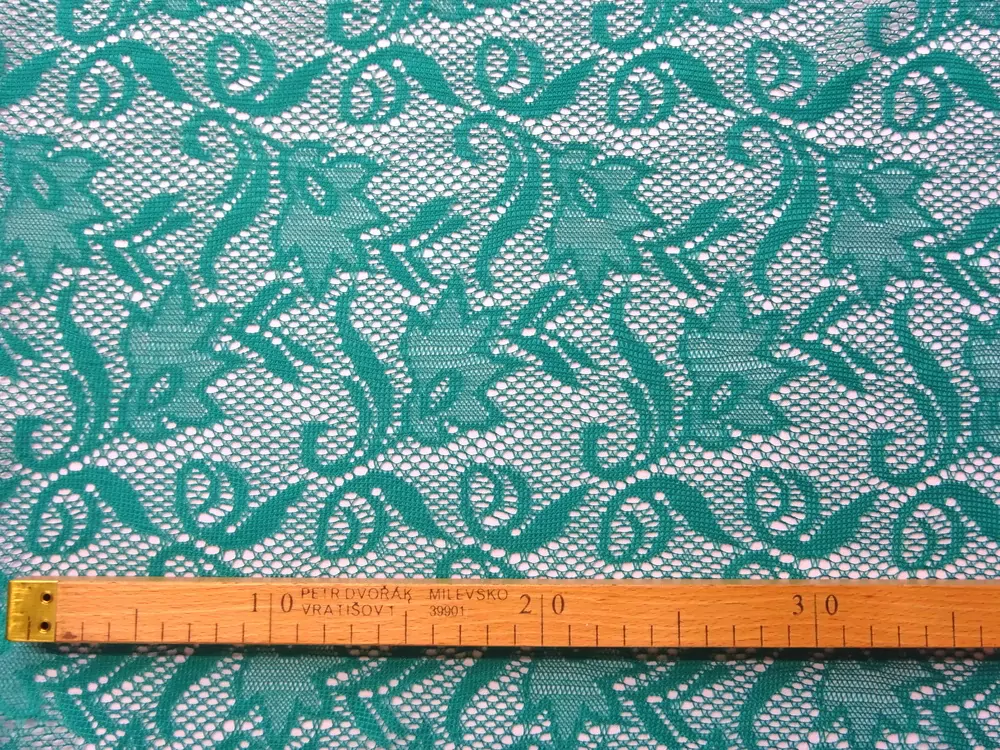 Krajka tyrkysovozelená "kvety"