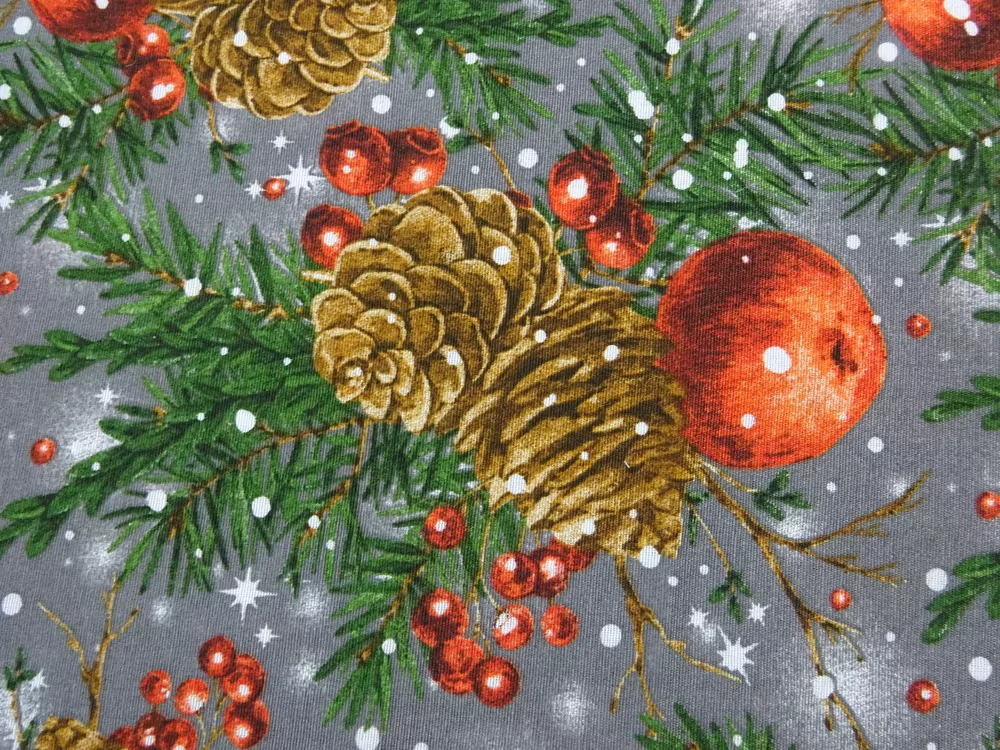 Poťahovka sivá "vianočný motív" 