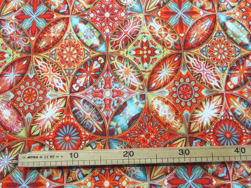 Poťahovka zeleno-pomarančová "mandala v kruhu" 