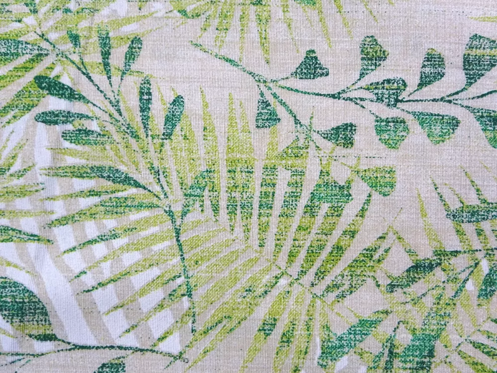 Poťahovka béžová "zelené listy" 