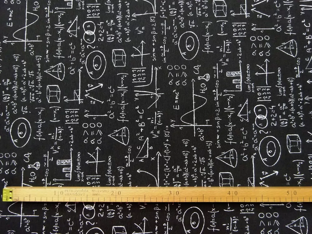 Poťahovka čierna "matematika" 