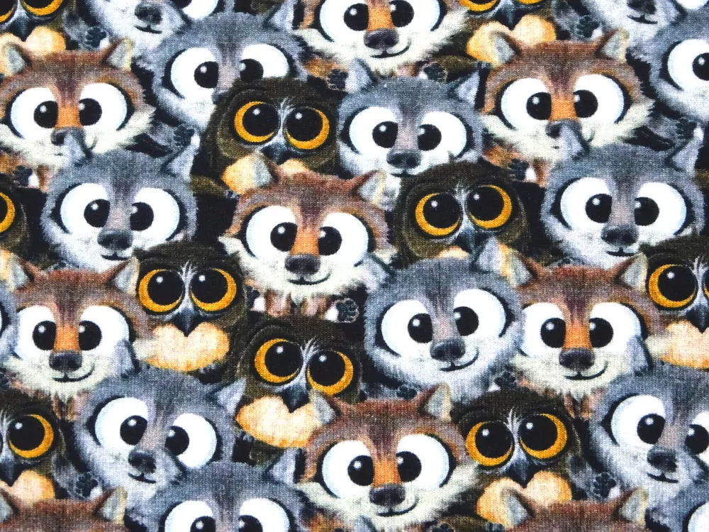 Úplet sivo-hnedý "zvieratká" - digitálna tlač 