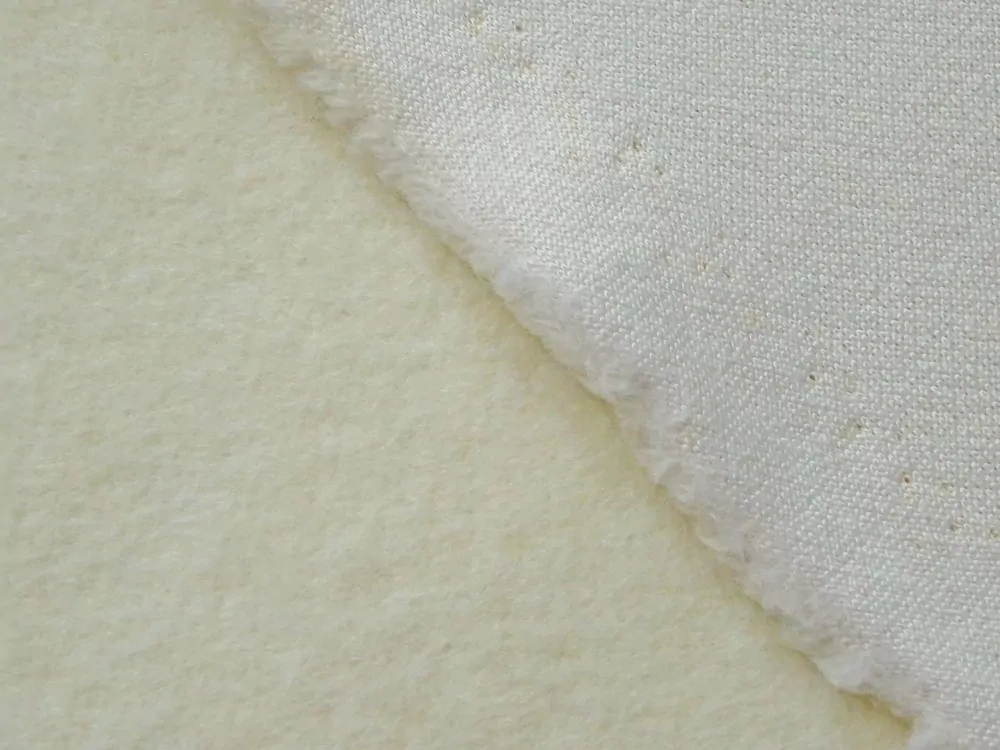 Kabátovina tenká s vlnou maslová "krátky vlas" 