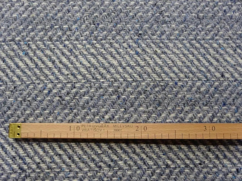 Kabátovina s vlnou maslovo-sivo-modrá "vzorovaná" 