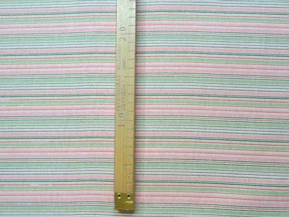 Flanel ružovo-zelený "pásik" - 2. akosť 