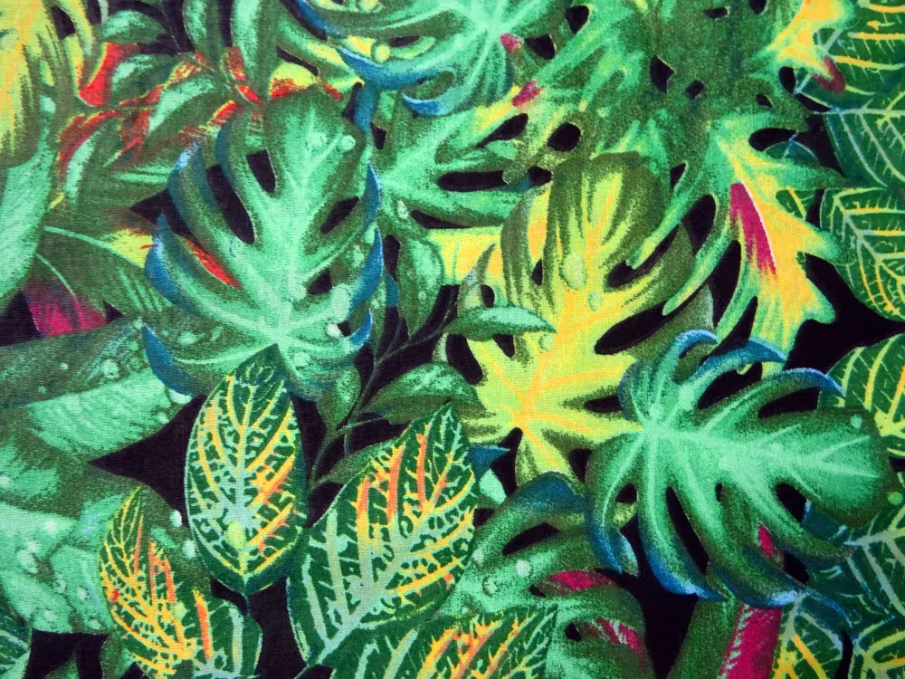 Bavlna čierna "listy" 