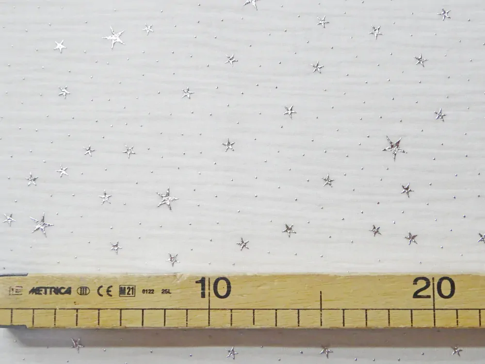 Fáčovina biela "strieborné plastické hviezdičky"