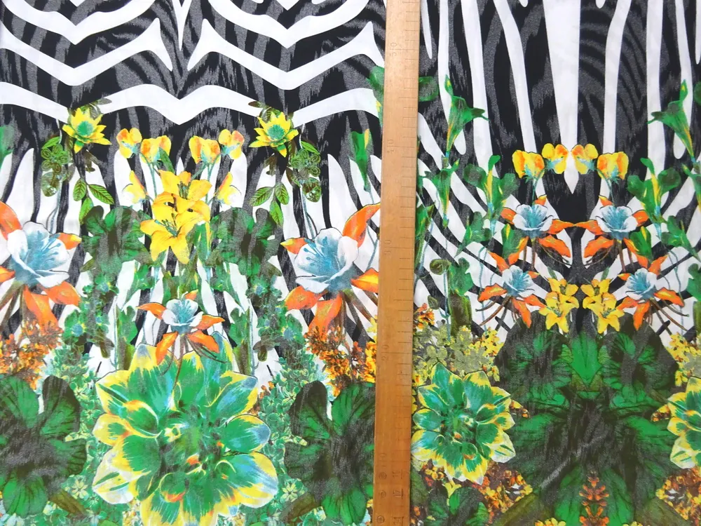 Úplet bielo-čierny "kvety, zebra" - bordúra obojstranná
