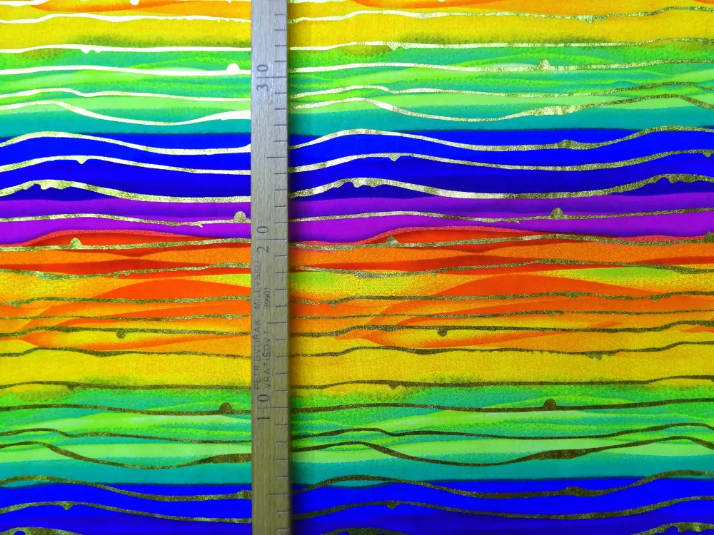 Kostýmovka pestrofarebná "zlatý pásik" - talianska kolekcia 