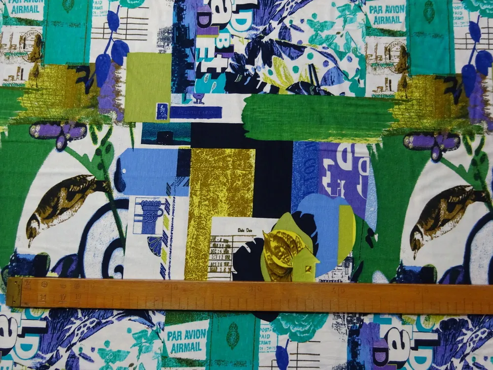 Úplet bielo-zelený "vtáčik, písmená a iné vzory"