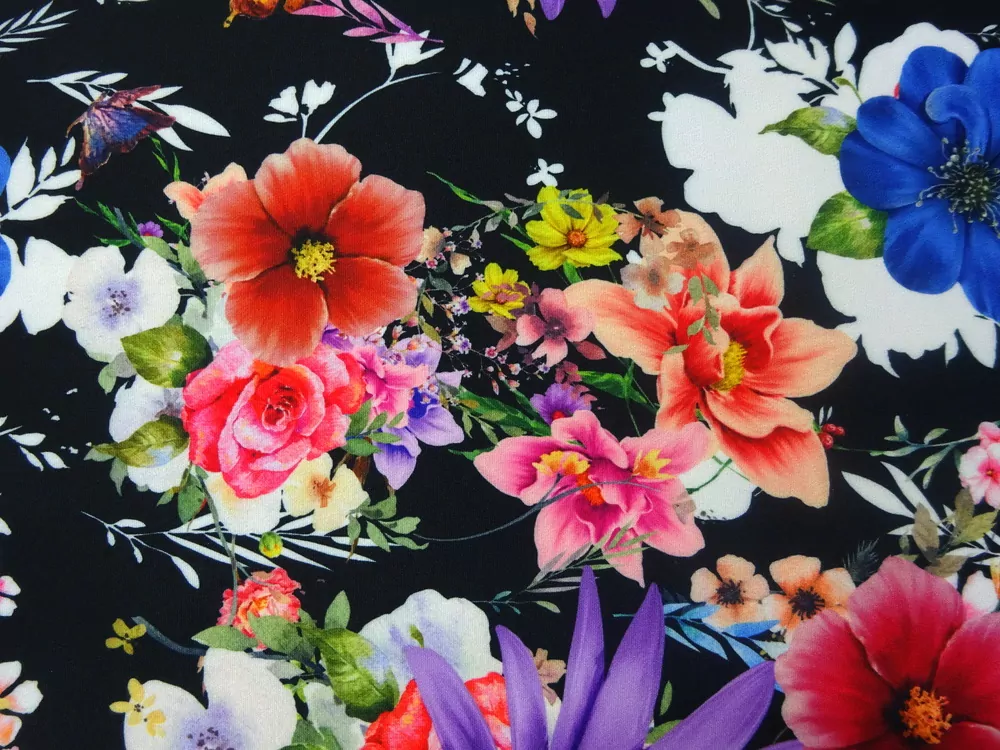 Šatovka Barbie čierna "farebné kvety" - Slovenská tlač 