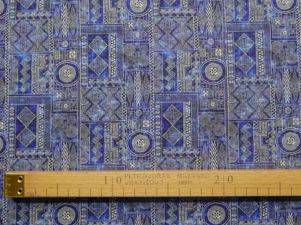 Bavlna modrá "vzorovaná" - Taliansko 