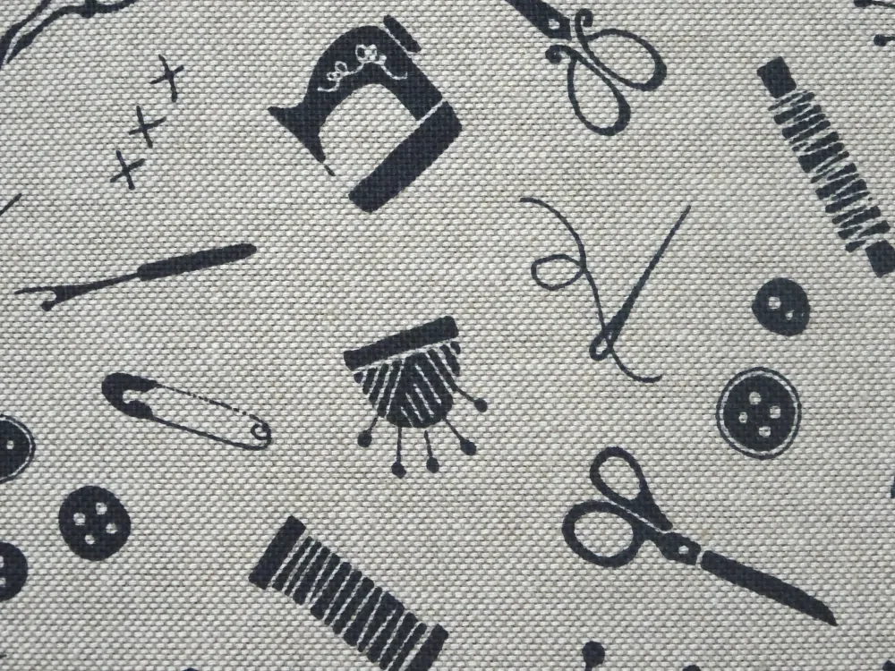 Poťahovka prírodná "krajčírsky motív" 