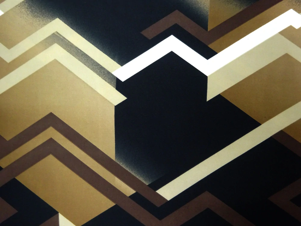 Hodváb hnedo-čierny "geometrický vzor" 