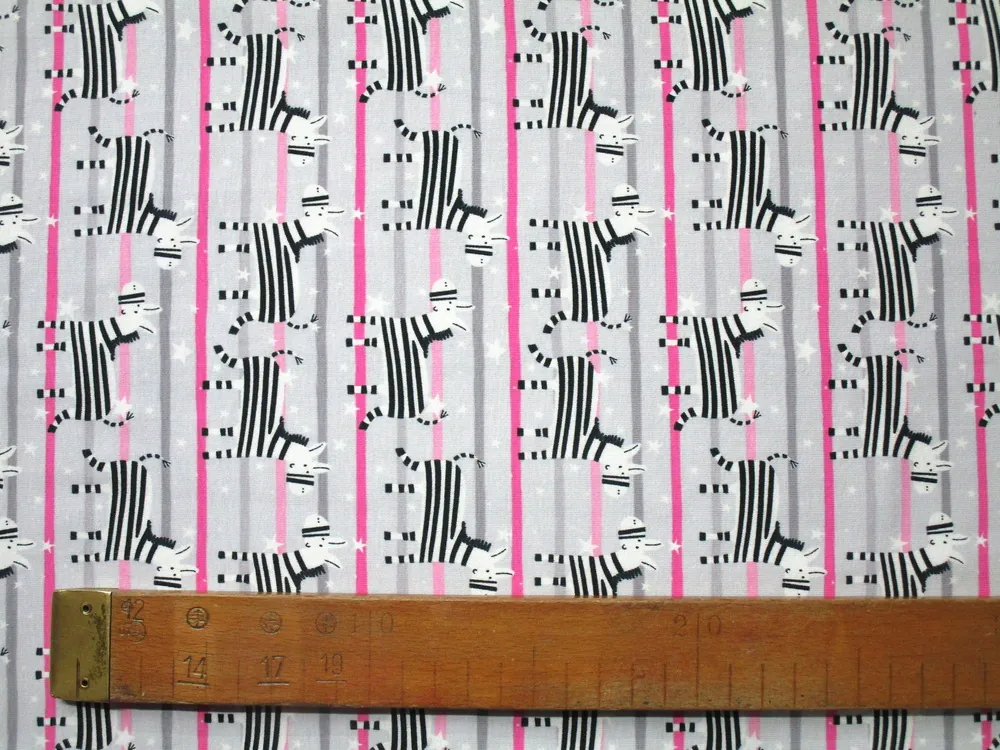 Úplet sivý "zebra, ružový pásik" 