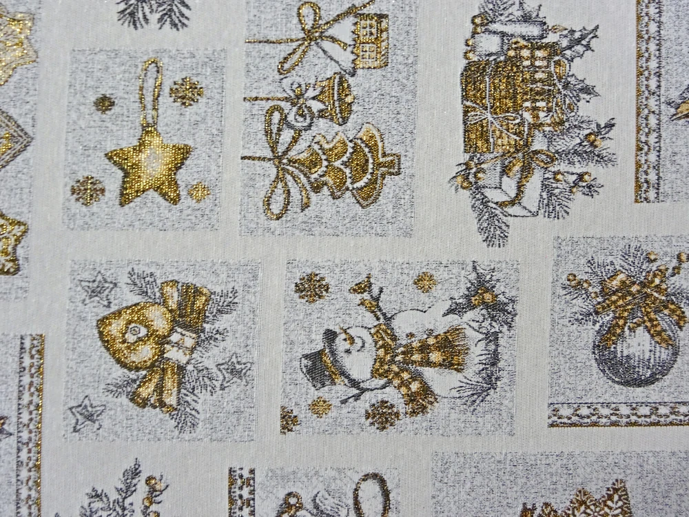 Gobelín prírodný "zlatý vianočný motív" 