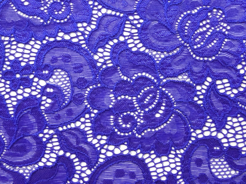 Krajka elastická modrá "kvety" 