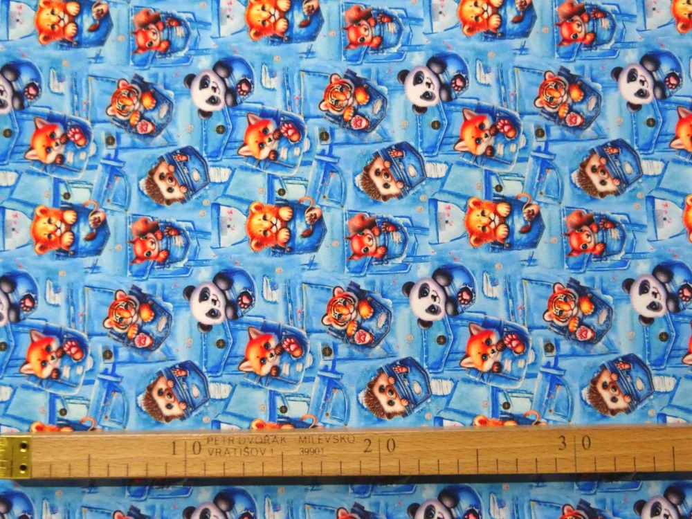 Softshell modrý "zvieratká v kapsičke" 