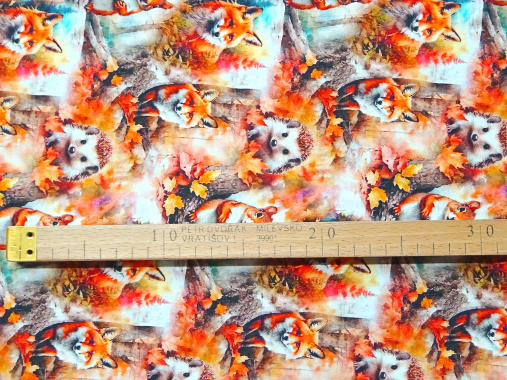 Úplet pomarančový "zvieratká" - digitálna tlač 