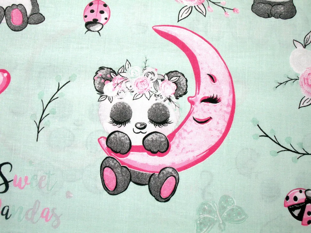 Bavlna mint "sweet pandas"