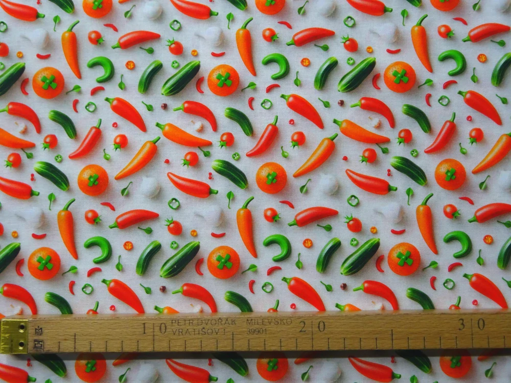 Bavlna smotanová "zelenina" - 3D