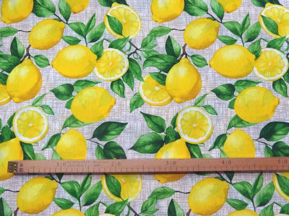 Poťahovka bielo-béžová "citróny" 