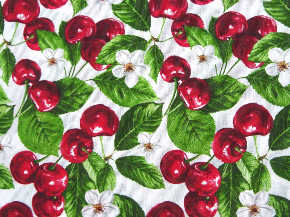 Poťahovka biela "čerešne" 