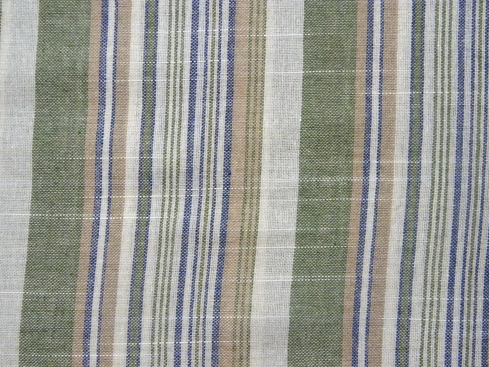 Ľan smotanovo-hnedo-modro-zelený "pásik"