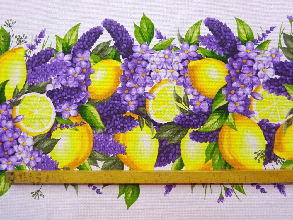 Utierkovina biela "citróny, kvety" 