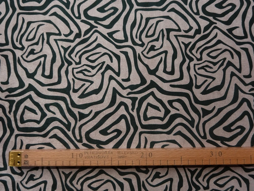 Úplet-imitácia jelenice hnedý "čierny vzor" - zbytok