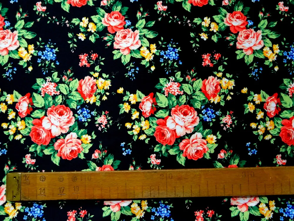 Kostýmovka Sydney čierna "farebné kvety" 