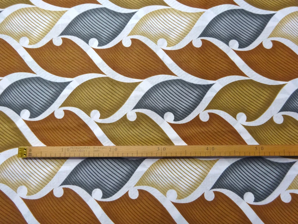 Bavlna bielo-hnedo-sivá "vzorovaná" 