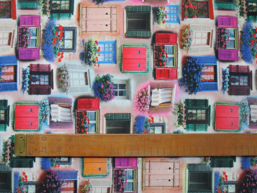 Úplet maslovo-púdrový "okná" - digitálna tlač 