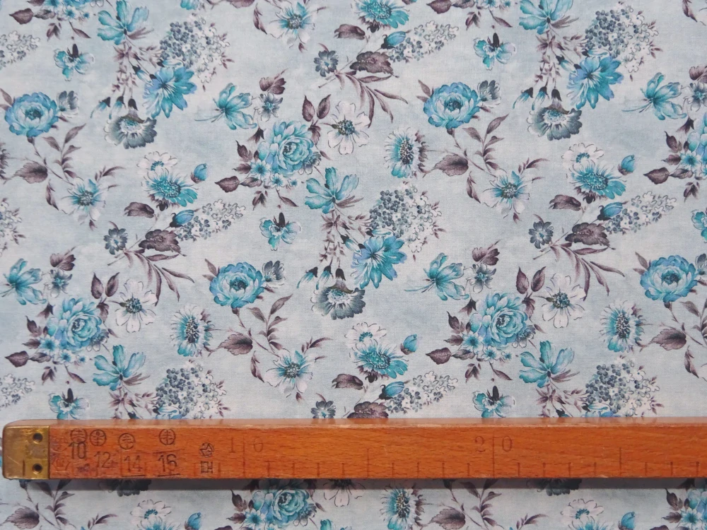 Bavlna modrá batika "modré kvety" - Taliansko