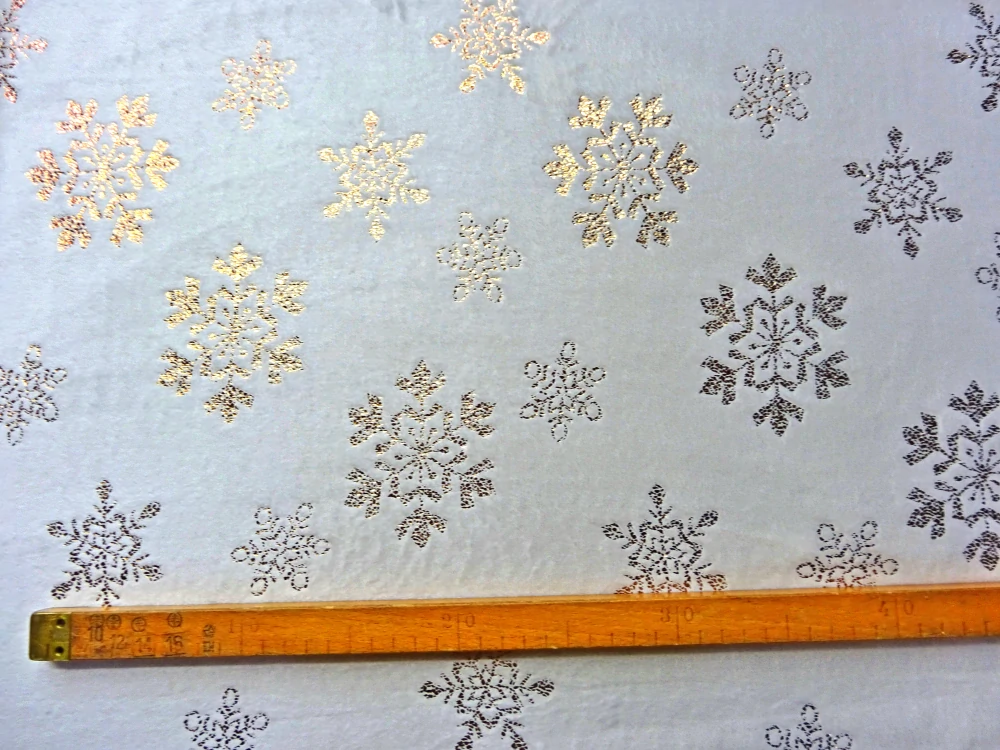 Fleece smotanový "zlaté vločky" 