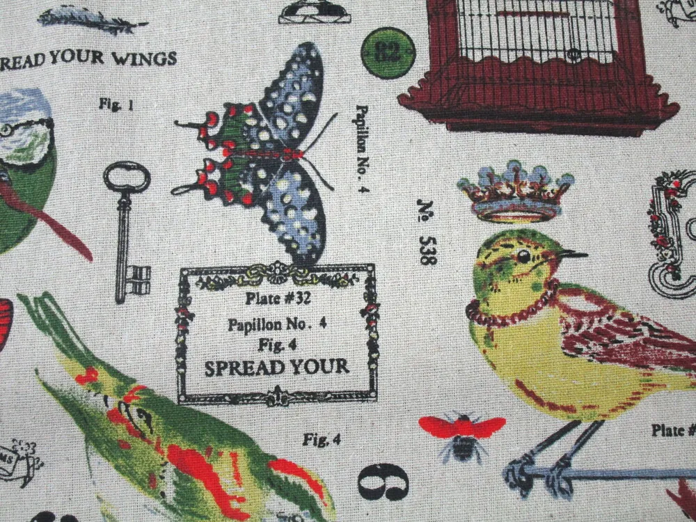 Poťahovka prírodná "farebné vtáky"