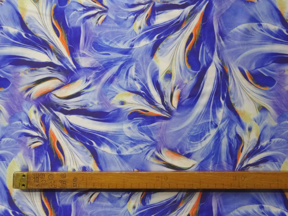 Hodváb modro-fialový "vzorovaný" 