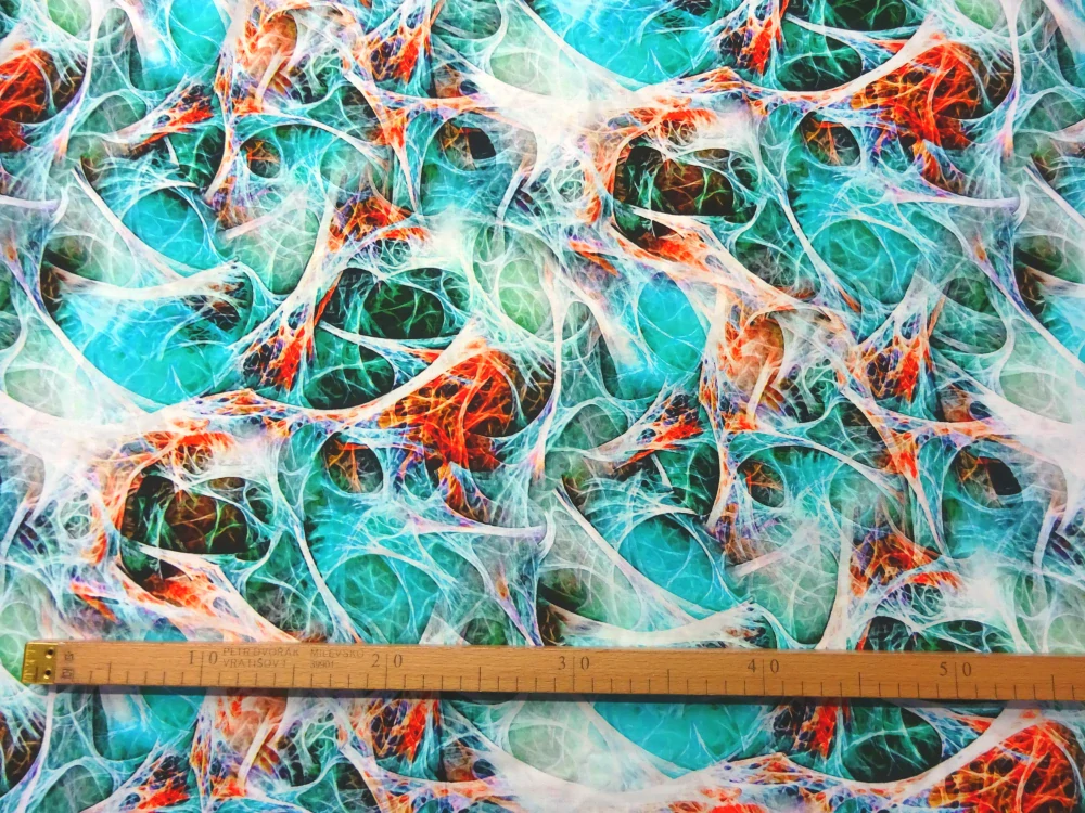 Šatovka zeleno-tyrkysová "abstraktný vzor" 