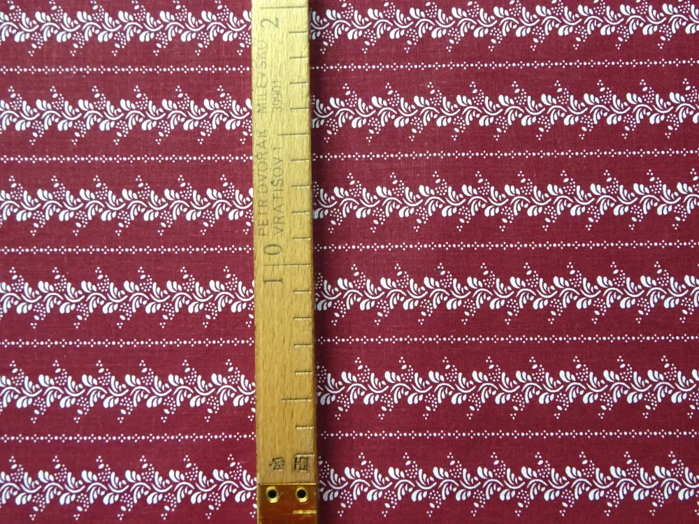 Bavlna vínová "ľudový vzor" 