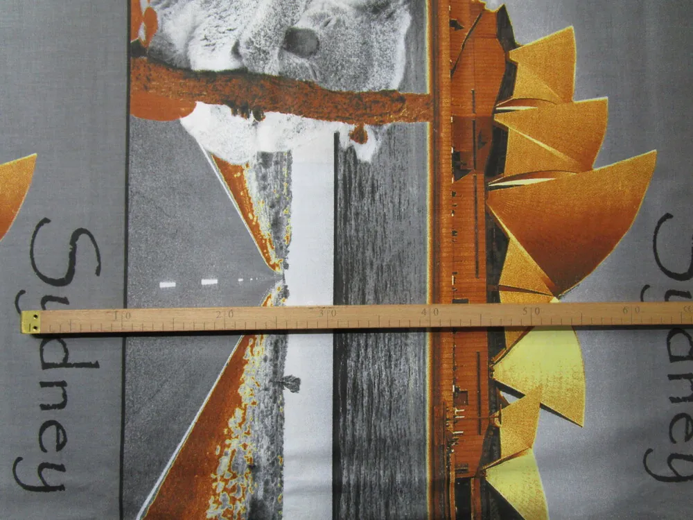 Bavlna hnedo-sivá "Sydney, Australia"