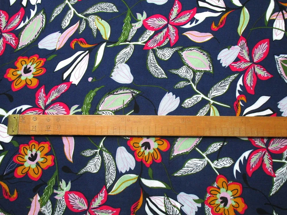 Šatovka tmavomodrá "kvety" - bordúra obojstranná